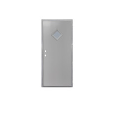 WHITE 10 X 10 DIAMOND WINDOW OUTSWING DOOR WITH DEADBOLT