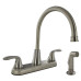 BRUSHED NICKEL 2-HANDLE KITCHEN FAUCET WITH SPRAYER